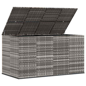 vidaXL Garden Storage Box PE Rattan 194x100x103 cm Grey