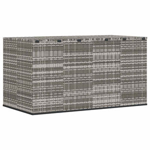 vidaXL Garden Storage Box PE Rattan 194x100x103 cm Grey