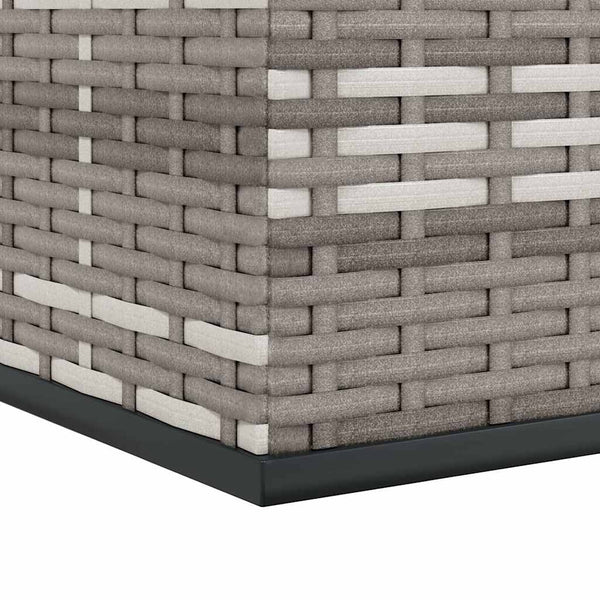 vidaXL Garden Storage Box PE Rattan 194x100x103 cm Grey