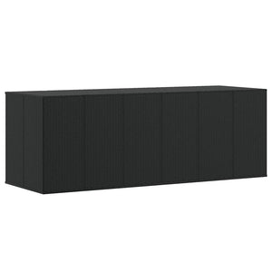 vidaXL Garden Cushion Box PE Rattan 291x100.5x104 cm Black