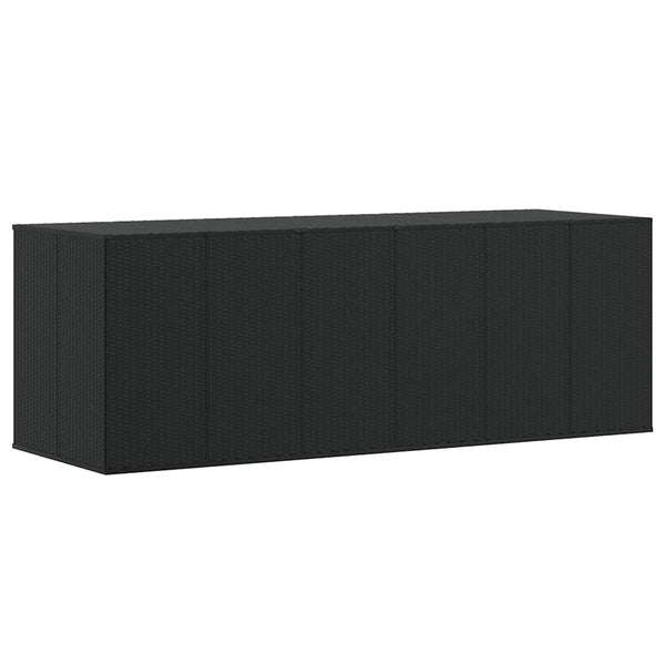 vidaXL Garden Cushion Box PE Rattan 291x100.5x104 cm Black
