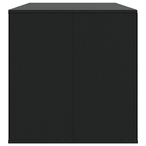 vidaXL Garden Cushion Box PE Rattan 291x100.5x104 cm Black