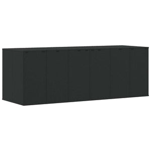 vidaXL Garden Cushion Box PE Rattan 291x100.5x104 cm Black