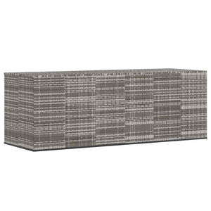 vidaXL Garden Cushion Box PE Rattan 291x100.5x104 cm Grey