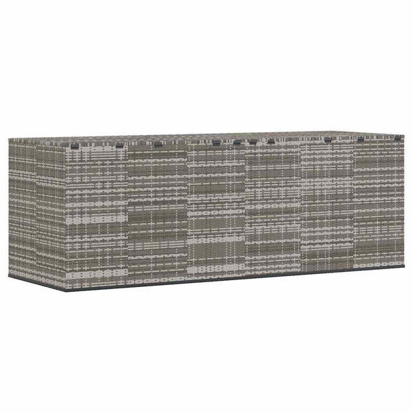 vidaXL Garden Cushion Box PE Rattan 291x100.5x104 cm Grey