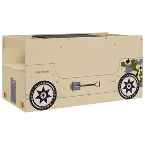 vidaXL 3-Piece Kids' Table and Chair Set Off-Road Vehicle Design MDF
