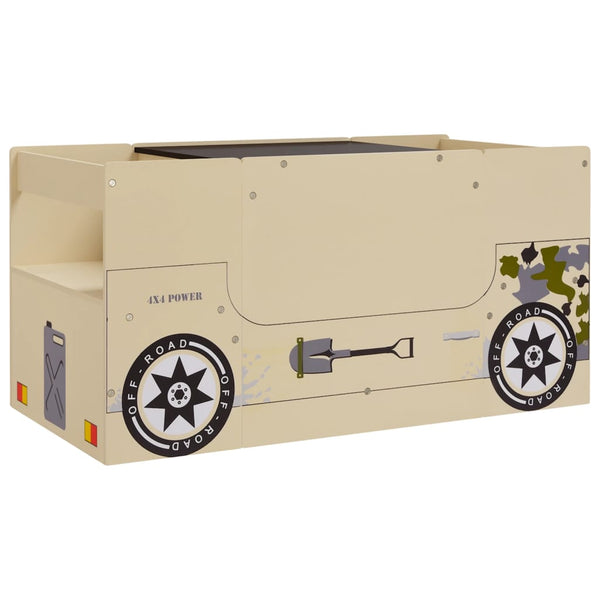 vidaXL 3-Piece Kids' Table and Chair Set Off-Road Vehicle Design MDF