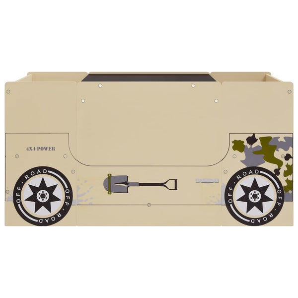 vidaXL 3-Piece Kids' Table and Chair Set Off-Road Vehicle Design MDF