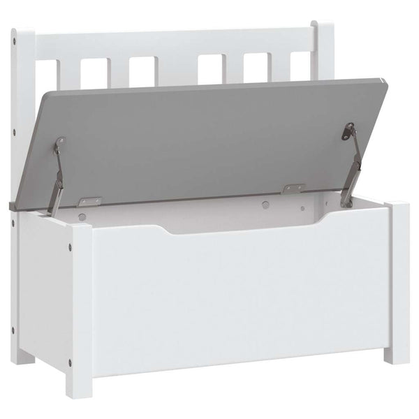 vidaXL Children's Bench with Storage White and Grey 60x30x55 cm MDF