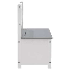 vidaXL Children's Bench with Storage White and Grey 60x30x55 cm MDF