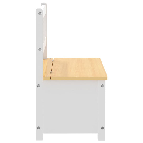 vidaXL Kids Bench with Storage White and Beige 60x30x55 cm MDF