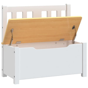 vidaXL Kids Bench with Storage White and Beige 60x30x55 cm MDF