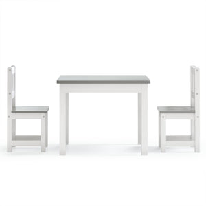 vidaXL 3-Piece Kids' Seating Set White and Grey MDF