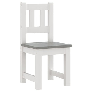vidaXL 3-Piece Kids' Seating Set White and Grey MDF