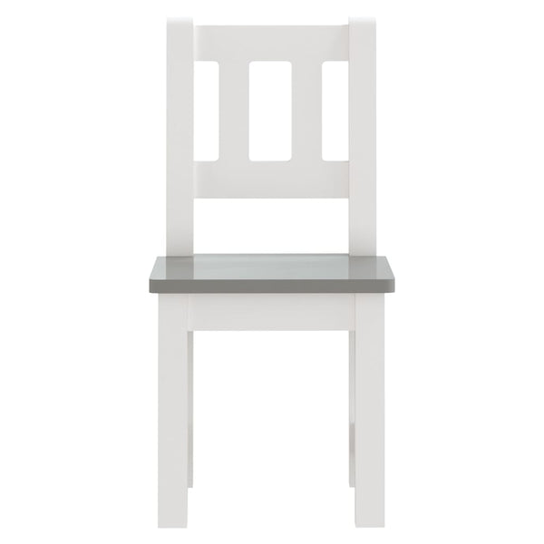 vidaXL 3-Piece Kids' Seating Set White and Grey MDF
