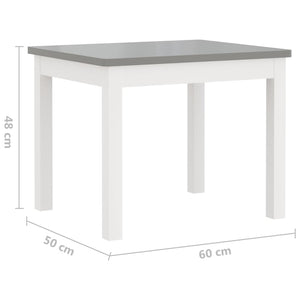 vidaXL 3-Piece Kids' Seating Set White and Grey MDF