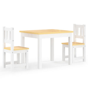 vidaXL 3-Piece Kids' Seating Set White and Beige MDF