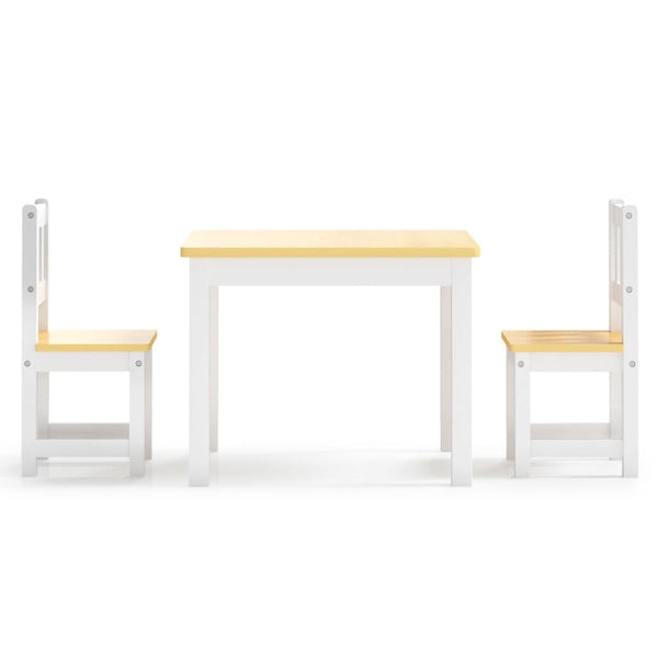 vidaXL 3-Piece Kids' Seating Set White and Beige MDF