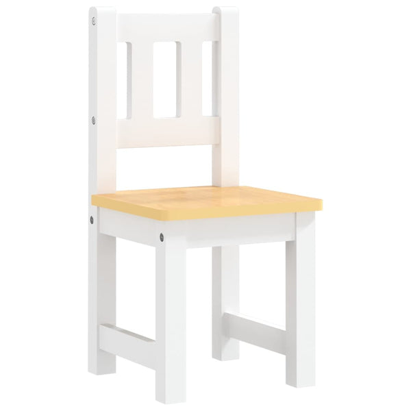 vidaXL 3-Piece Kids' Seating Set White and Beige MDF