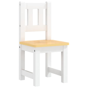 vidaXL 3-Piece Kids' Seating Set White and Beige MDF