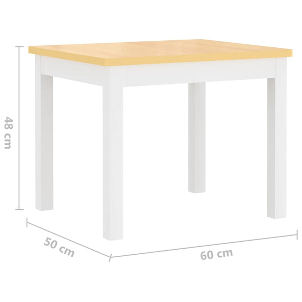vidaXL 3-Piece Kids' Seating Set White and Beige MDF