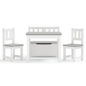 vidaXL 4-Piece Kids' Seating Set White and Grey MDF
