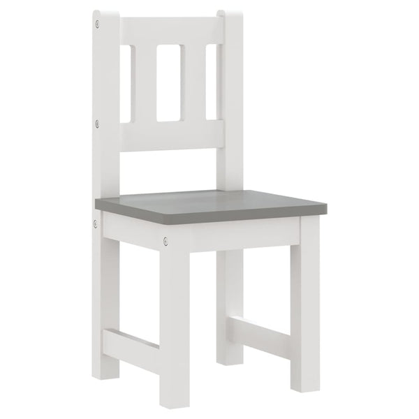 vidaXL 4-Piece Kids' Seating Set White and Grey MDF