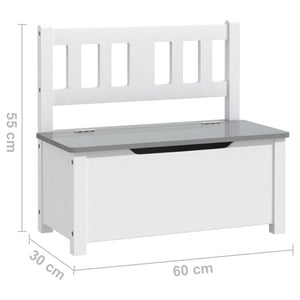 vidaXL 4-Piece Kids' Seating Set White and Grey MDF