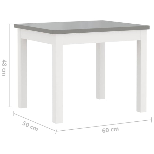 vidaXL 4-Piece Kids' Seating Set White and Grey MDF