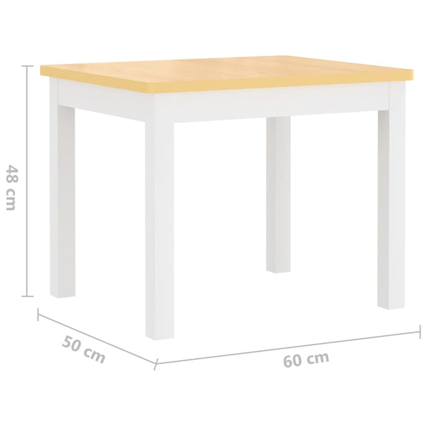 vidaXL 4-Piece Kids' Seating Set White and Beige MDF
