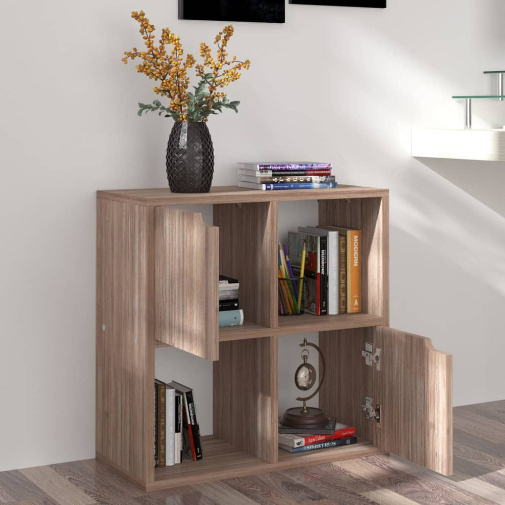 vidaXL Bookcase Sonoma Oak Grey 60x27.5x59.5 cm Engineered Wood