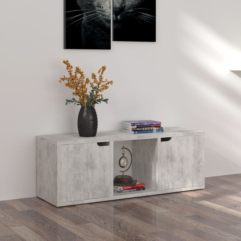 vidaXL TV Cabinet Concrete Gray 88.5x27.5x30.5 cm Engineered Wood