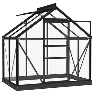 vidaXL Glass Greenhouse Anthracite 155x103x191 cm Aluminum