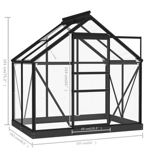 vidaXL Glass Greenhouse Anthracite 155x103x191 cm Aluminum