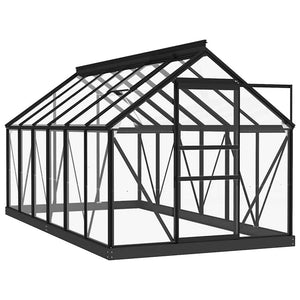 vidaXL Glass Greenhouse Anthracite 155x298x191 cm Aluminum