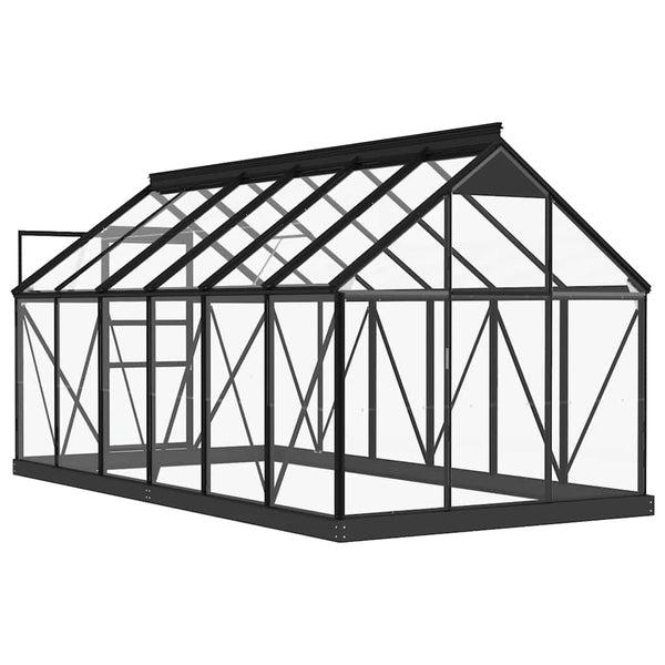 vidaXL Glass Greenhouse Anthracite 155x298x191 cm Aluminum