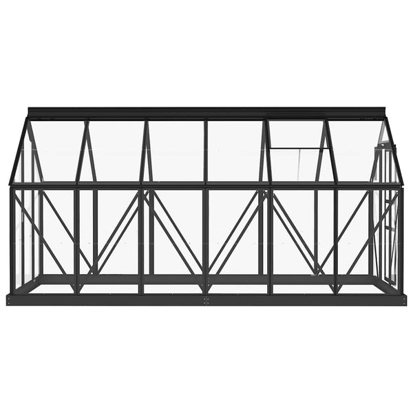 vidaXL Glass Greenhouse Anthracite 155x298x191 cm Aluminum