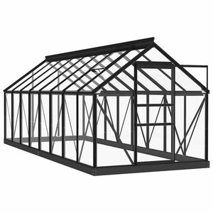 vidaXL Glass Greenhouse Anthracite 155x395.5x191 cm Aluminum