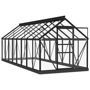 vidaXL Glass Greenhouse Anthracite 155x395.5x191 cm Aluminum