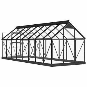 vidaXL Glass Greenhouse Anthracite 155x395.5x191 cm Aluminum