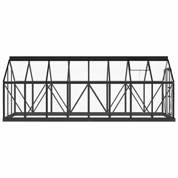 vidaXL Glass Greenhouse Anthracite 155x395.5x191 cm Aluminum