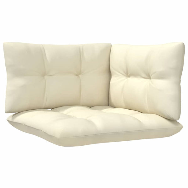 vidaXL Garden Corner Sofa with Cushions Cream Solid Pine Wood