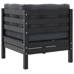 vidaXL Garden Corner Sofa with Anthracite Cushions Grey Solid Pine Wood