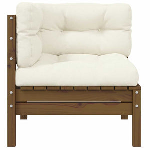 vidaXL Garden Corner Sofa with Cushions Honey Brown Solid Pine Wood