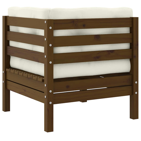 vidaXL Garden Corner Sofa with Cushions Honey Brown Solid Pine Wood