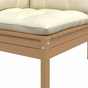 vidaXL Garden Corner Sofa with Cushions Honey Brown Solid Pine Wood