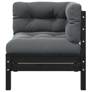 vidaXL 2-Seater Garden Sofa with Cushions Grey Solid Pine Wood