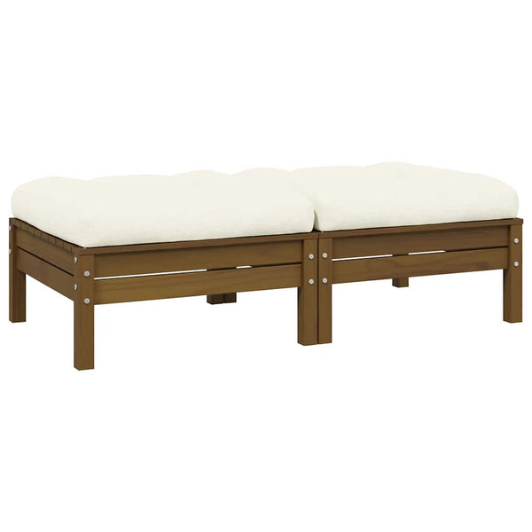 vidaXL 2-Seater Garden Sofa with Cream Cushions Solid Pine Wood