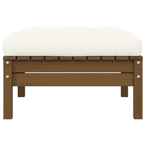 vidaXL 2-Seater Garden Sofa with Cream Cushions Solid Pine Wood