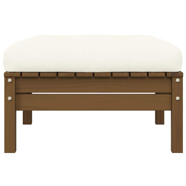 vidaXL 2-Seater Garden Sofa with Cream Cushions Solid Pine Wood